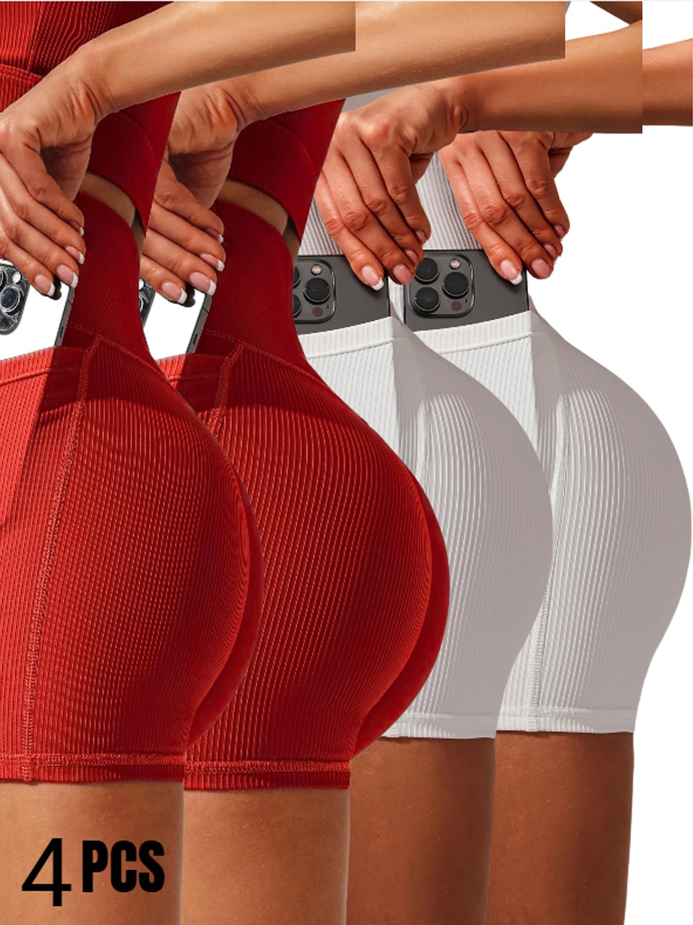 4-Pack Women's Yoga Shorts Value Set - High-Waisted Quick-Dry & Seamless, Must-Have For Workouts